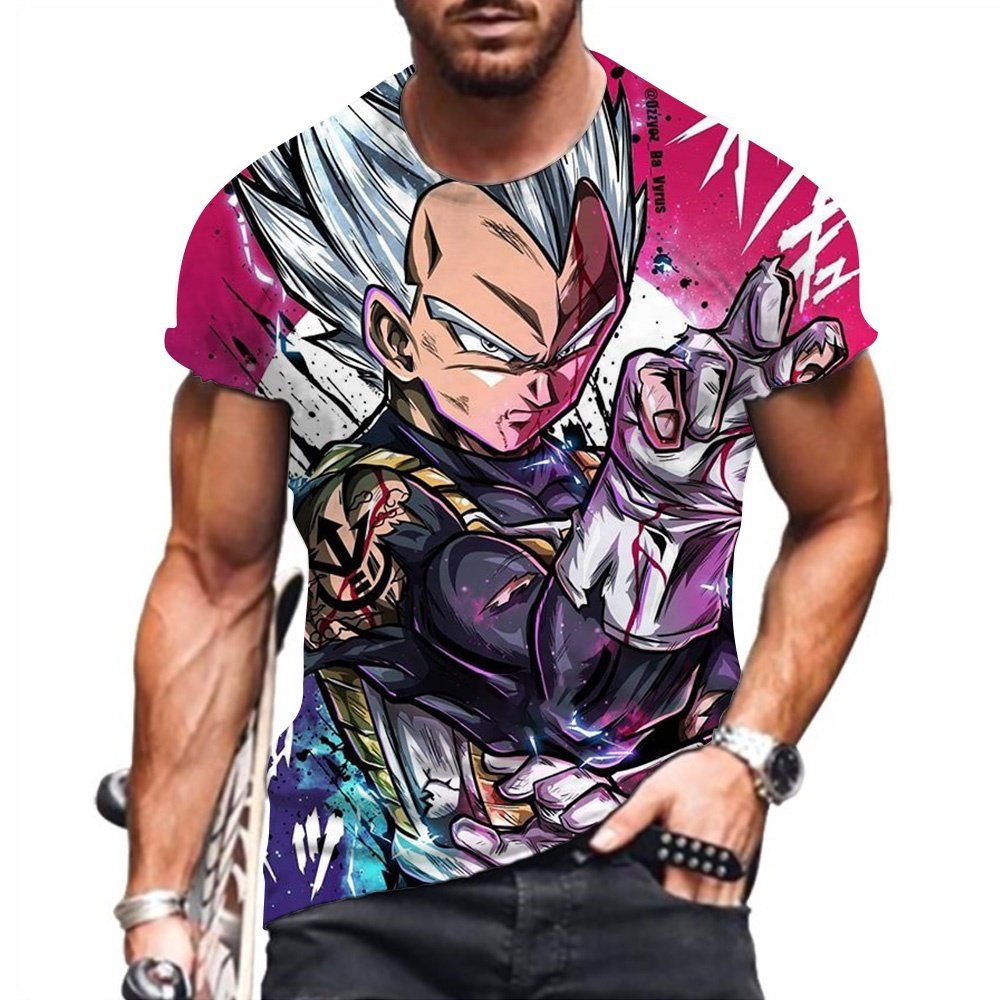 Men's T-shirt Harajuku Style DBZ Clothing Oversized Short Sleeve Goku Y2k Shirts T-shirts Tops Super Saiya Hip Hop New