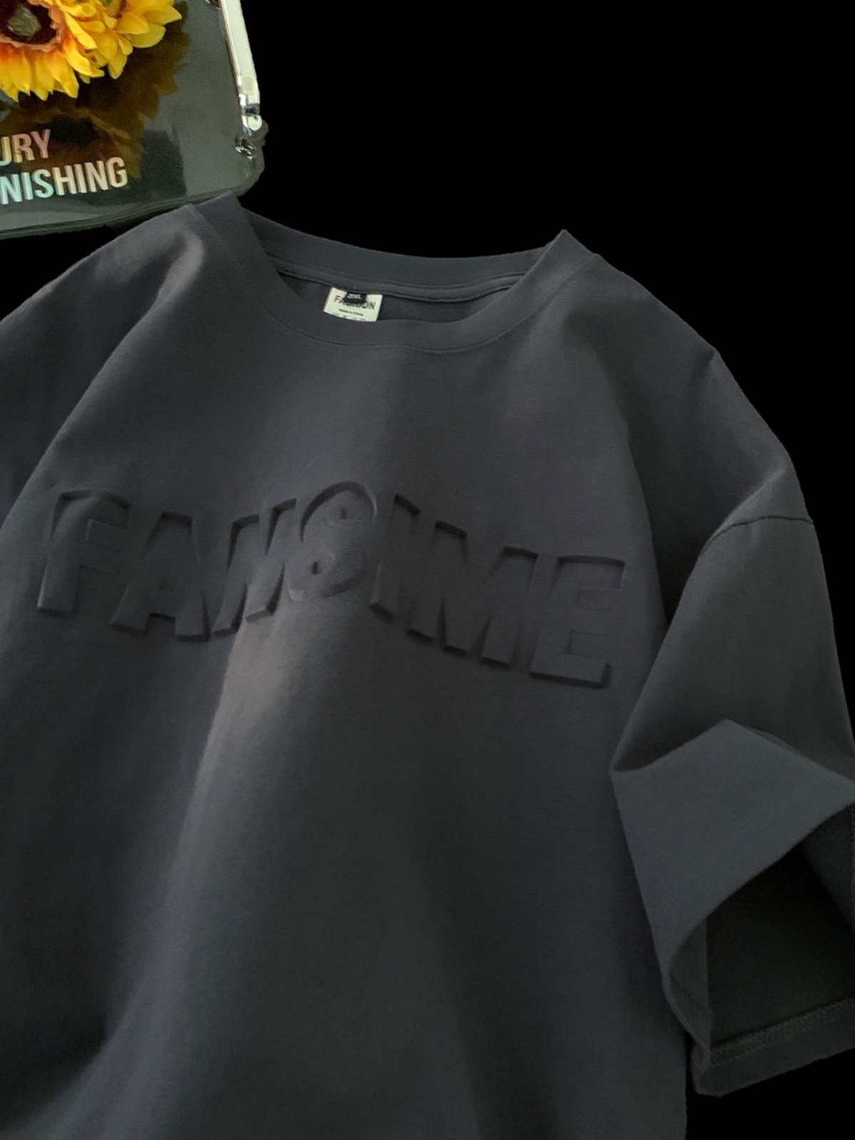 summer Fashion 3D Embossed T-shirt Tee Premium Men Organic Pima Cotton White Oversize Plain Graphic Custom Embossed Tshirts