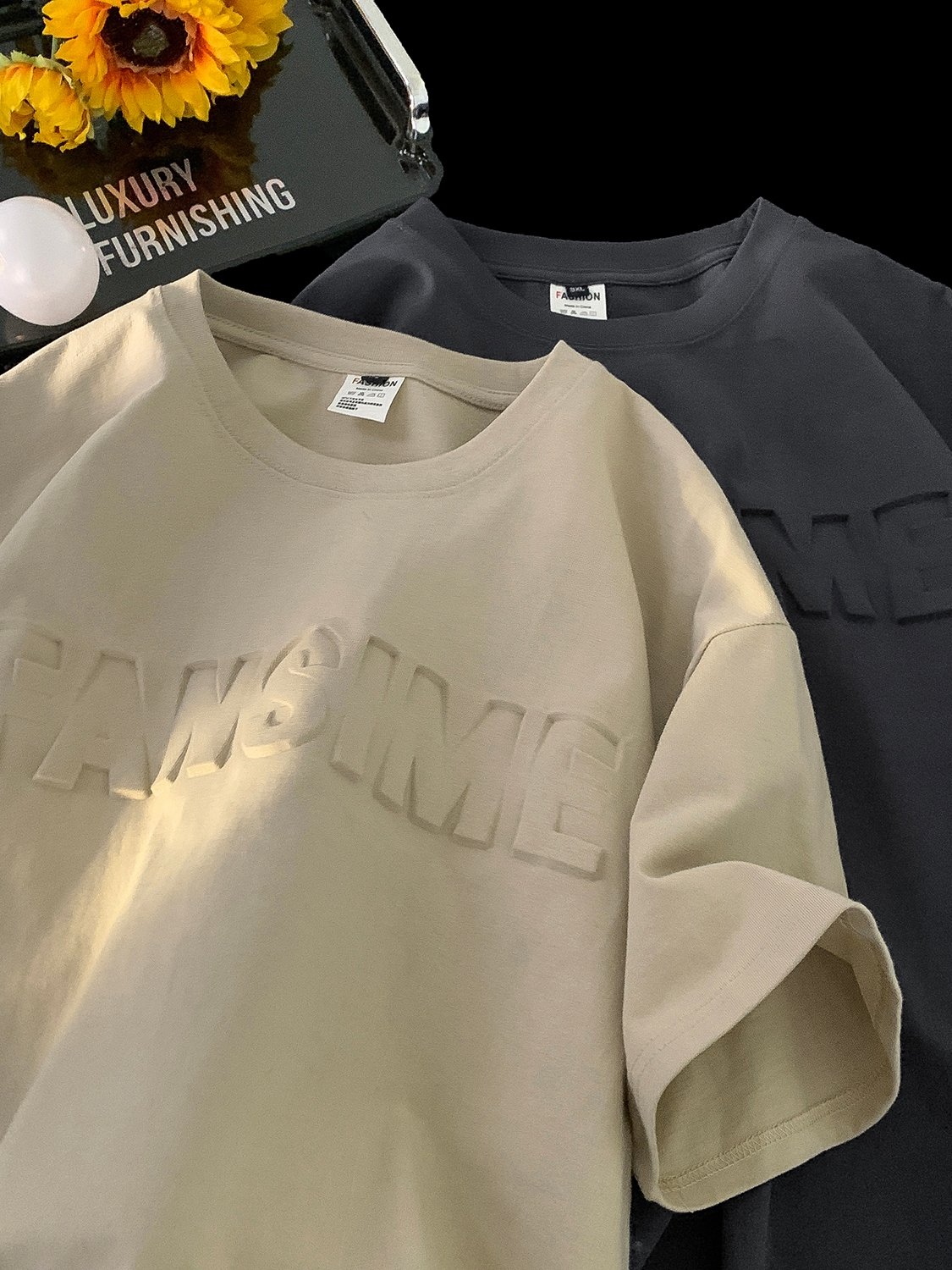 summer Fashion 3D Embossed T-shirt Tee Premium Men Organic Pima Cotton White Oversize Plain Graphic Custom Embossed Tshirts