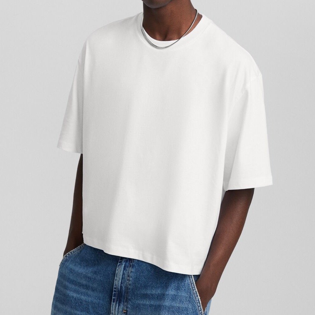 Manufacturer Custom DTG Screen Print Men's Box Cut Tee T-shirt Oversized Heavyweight Cotton TShirt Boxy Fit Crop T Shirt for Men