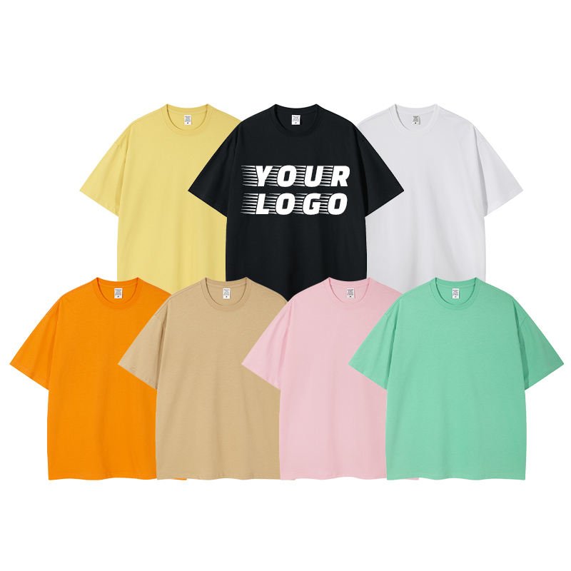 customisable good quality 220gsm t shirt blanc round neck heavy 100% cotton oversize apparel plus size men's t-shirts