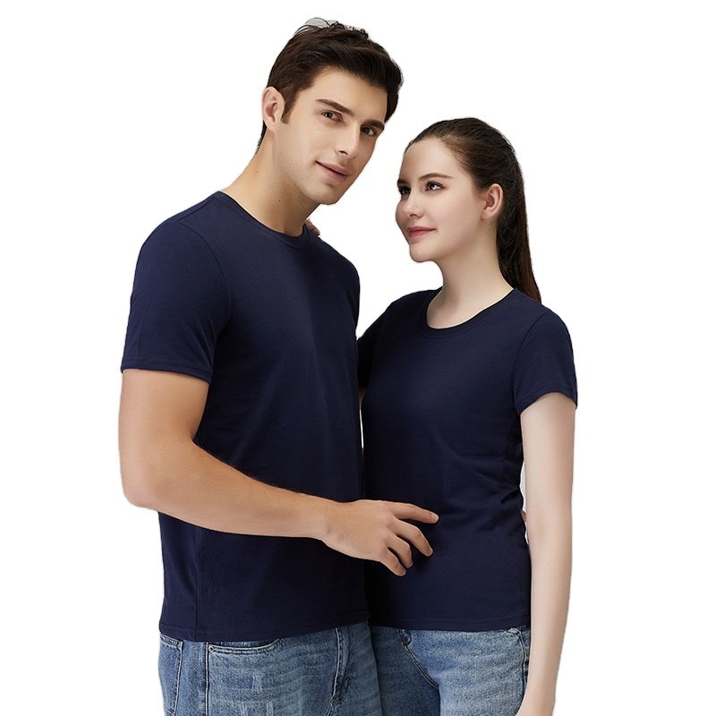 high quality 180gsm 60% cotton 40% polyester O-neck Unisex Causal Daily Short Sleeve custom logo Men's T-shirt t shirt tee