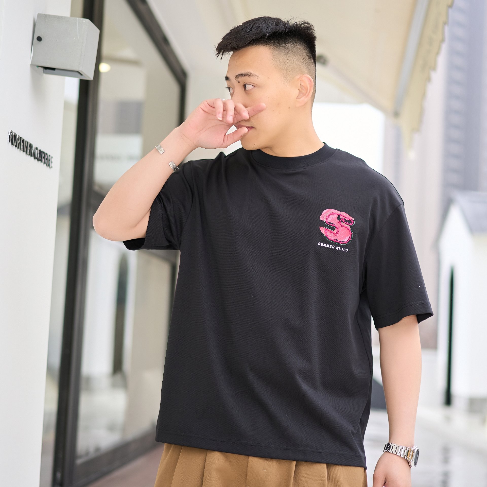 Clothes men t-shirt High quality 3D embroidery Pigment Printing T-shirt Unisex Short sleeve 200G material o-neck t-shirts