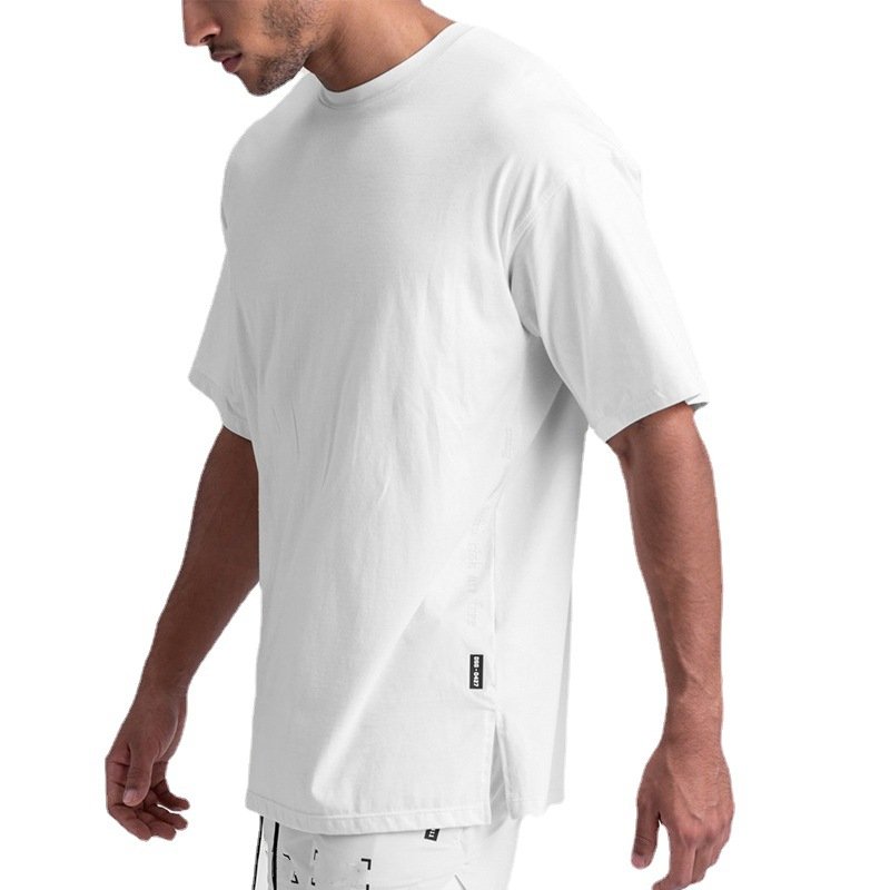 New Men's Summer 2023 Solid Color T-shirt Europe and America trend breathable plus size round neck T-shirt
