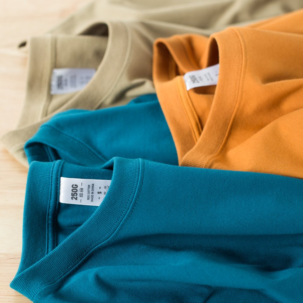 Casual Style and Fashion Organic Breathable Compressed Yellow O-neck Clothing White Men's T-shirts