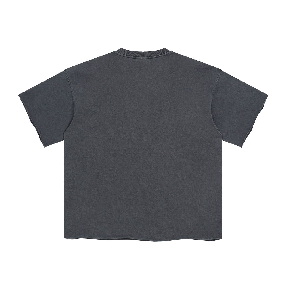 2024 pure cotton spring and summer new wash water to do solid color men's short-sleeved T-shirt American retro