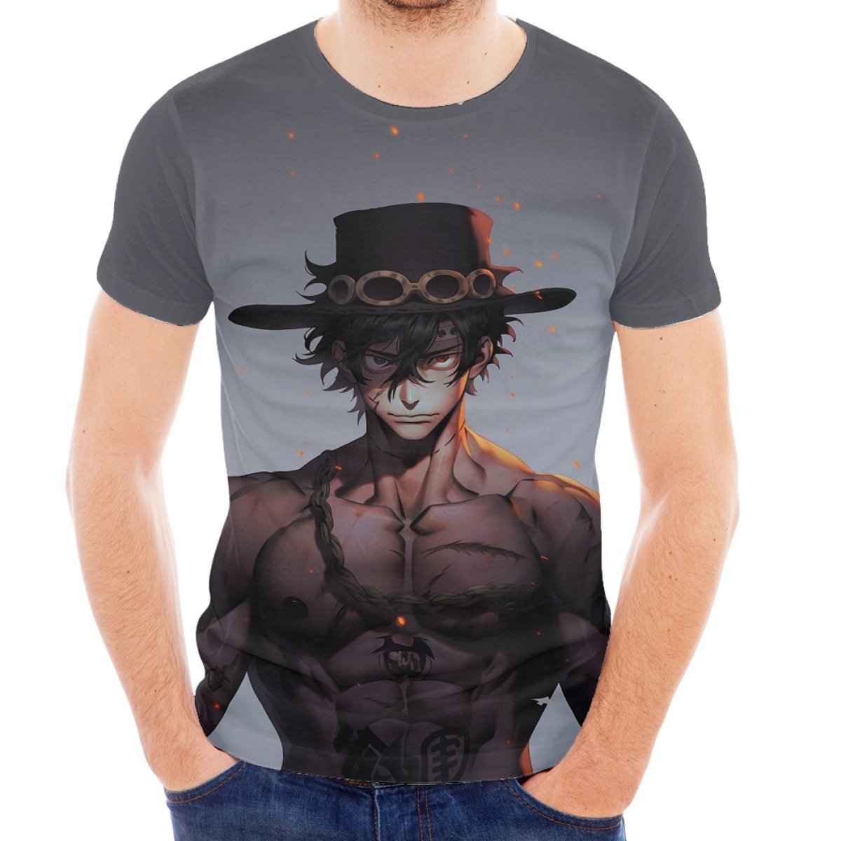 Wholesale Custom T Shirt Print Cool Anime Boy Short Sleeve Crew Neck Two-Dimensional Style Men's t-Shirt Animation Peripherals T