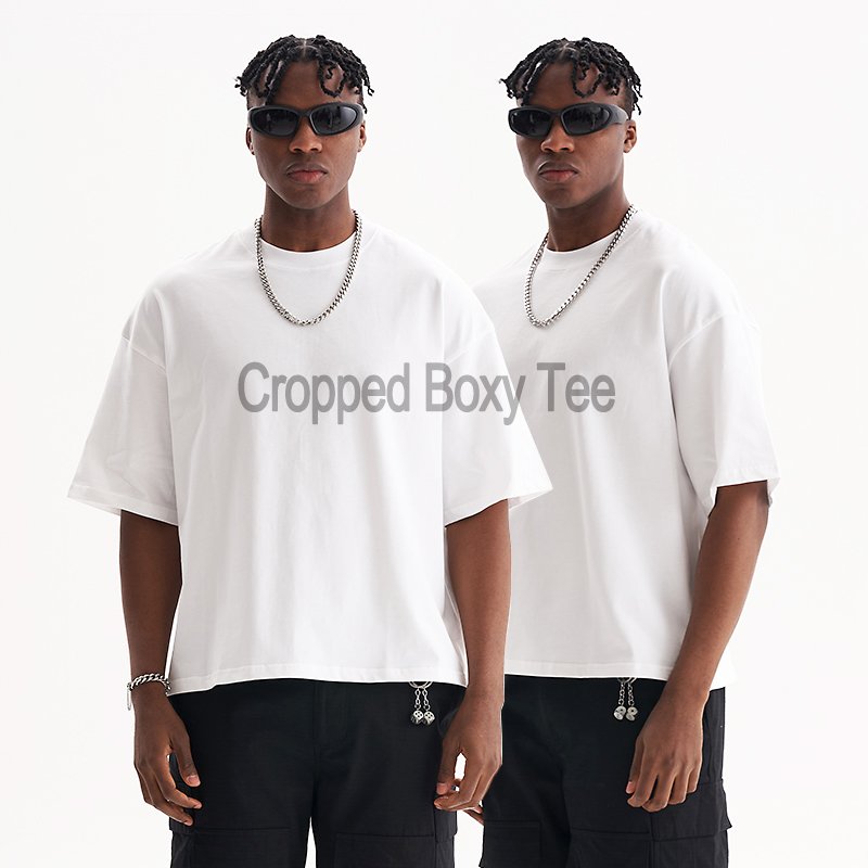high quality cotton blank gmy cropped t-shirt unisex boxy fit oversized tshirt print logo custom t shirt