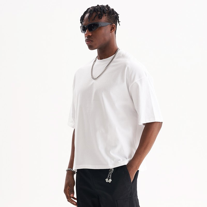 high quality cotton blank gmy cropped t-shirt unisex boxy fit oversized tshirt print logo custom t shirt