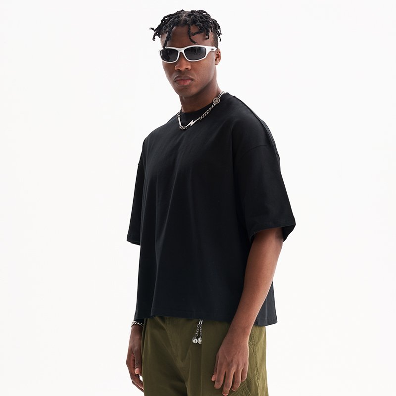 high quality cotton blank gmy cropped t-shirt unisex boxy fit oversized tshirt print logo custom t shirt