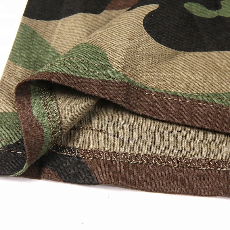 Jungle Camouflage Cotton Tshirt High Quality Wholesale Custom Training mens Tshirt