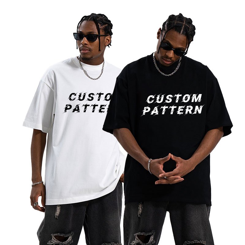 Oversized Drop Shoulder 100% Cotton Screen Print Plain Heavyweight Custom T Shirt Printing Blank Plus Size Men'S T-Shirts
