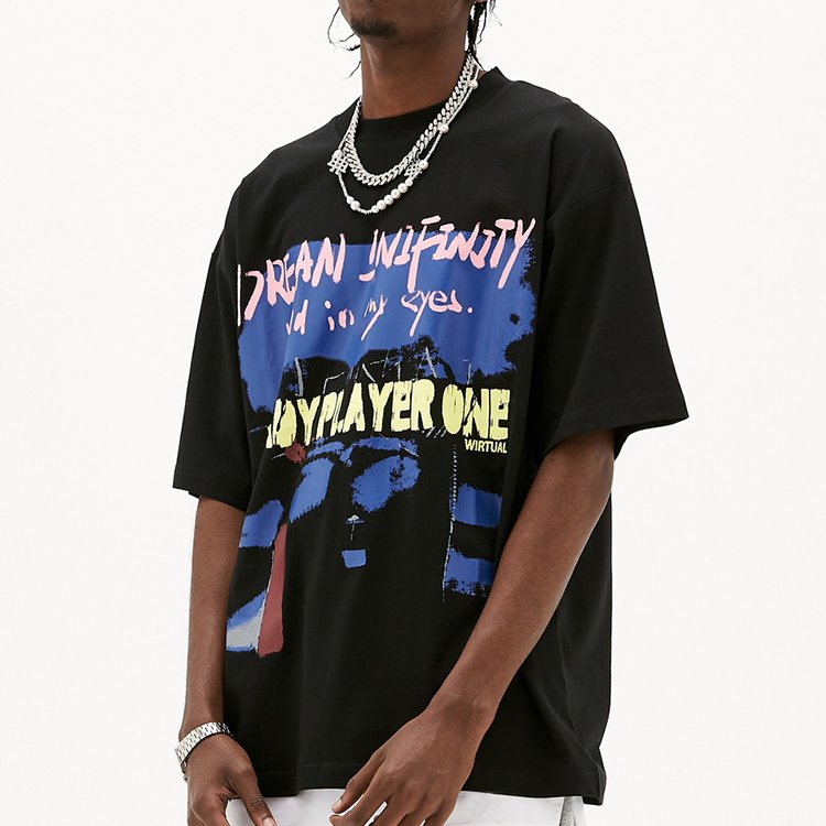 Custom round neck streetwear hip hop t shirt pima cotton blank graphic plus size men's t-shirt