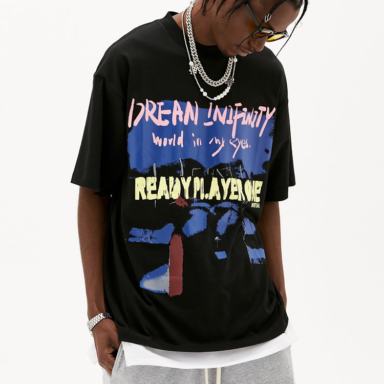 Custom round neck streetwear hip hop t shirt pima cotton blank graphic plus size men's t-shirt