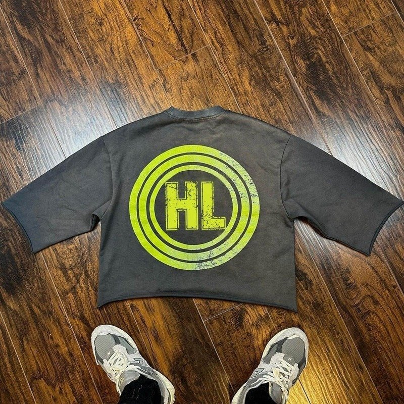 Custom Logo Men's Box Raw Hem Cut Tee TShirt Streetwear Oversized Drop Shoulder Boxy Fit Sun Faded Cropped T Shirt Men