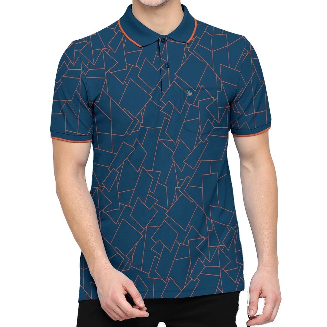 Casual Polo Neck Short Sleeve New Trend Fashion Full Printed Mens T-Shirts 100% Cotton Formal Style Pique Silk Logo Prints