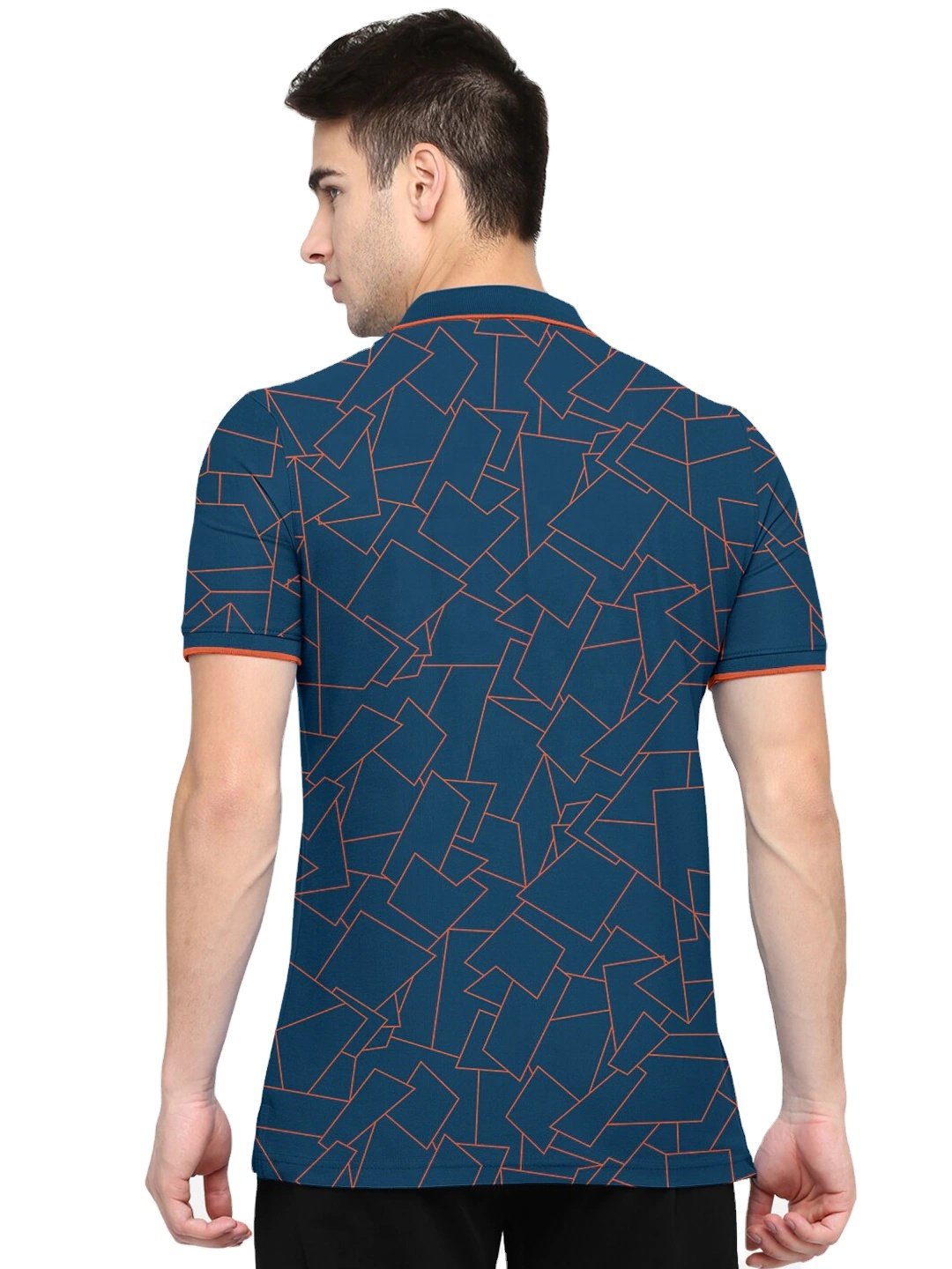 Casual Polo Neck Short Sleeve New Trend Fashion Full Printed Mens T-Shirts 100% Cotton Formal Style Pique Silk Logo Prints