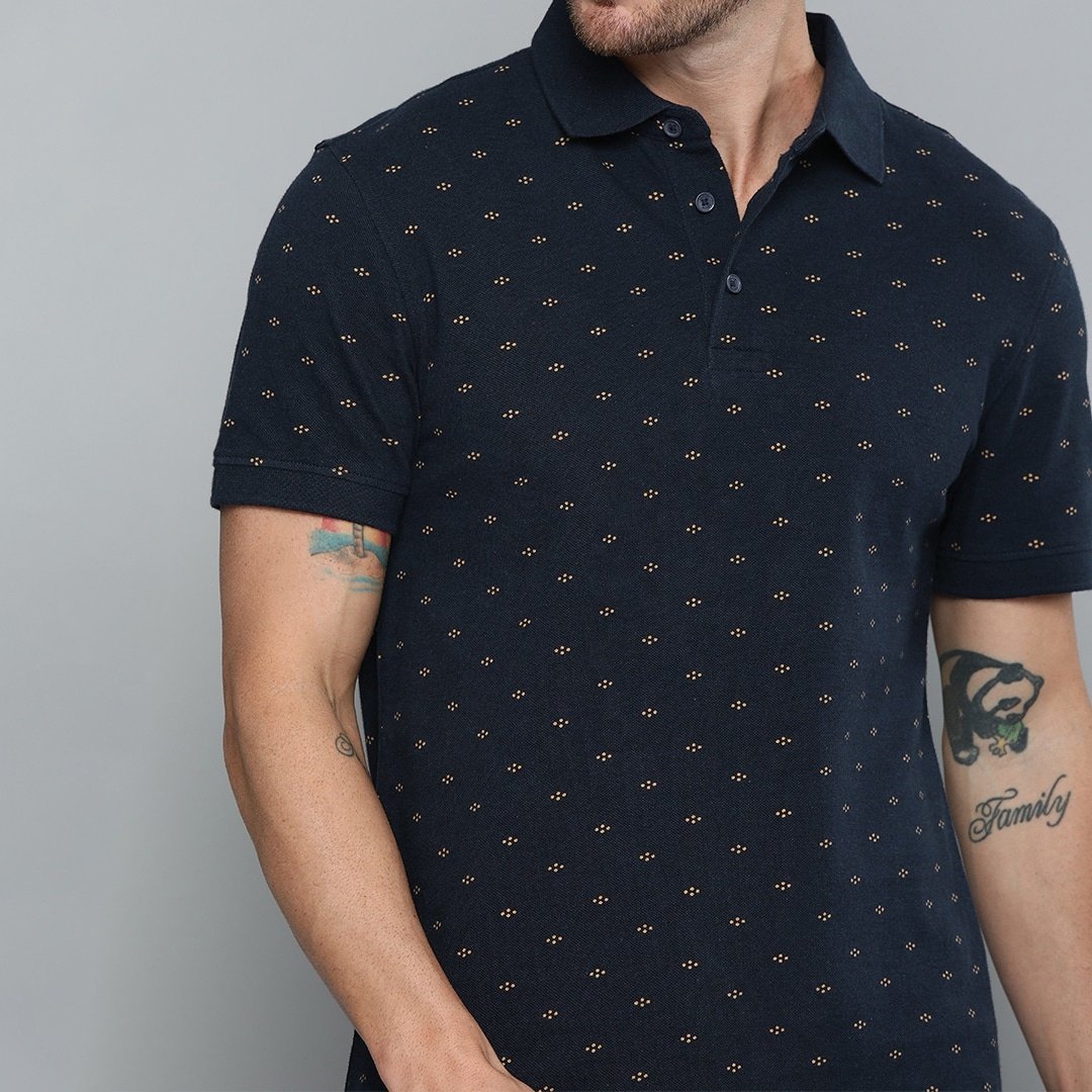 Casual Polo Neck Short Sleeve New Trend Fashion Full Printed Mens T-Shirts 100% Cotton Formal Style Pique Silk Logo Prints