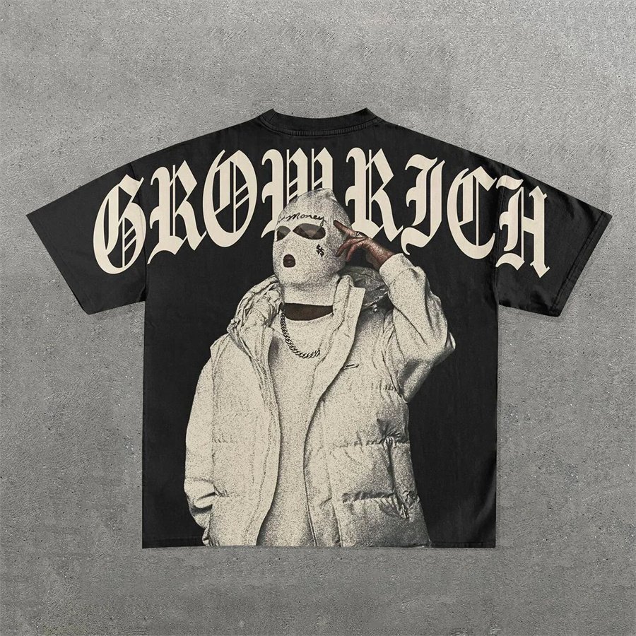 Men's T Shirts Shirt Men Hip Hop Gothic Graphic Print Oversized Cotton Tshirt Punk Short Sleeved Streetwear Casual Tops Tees