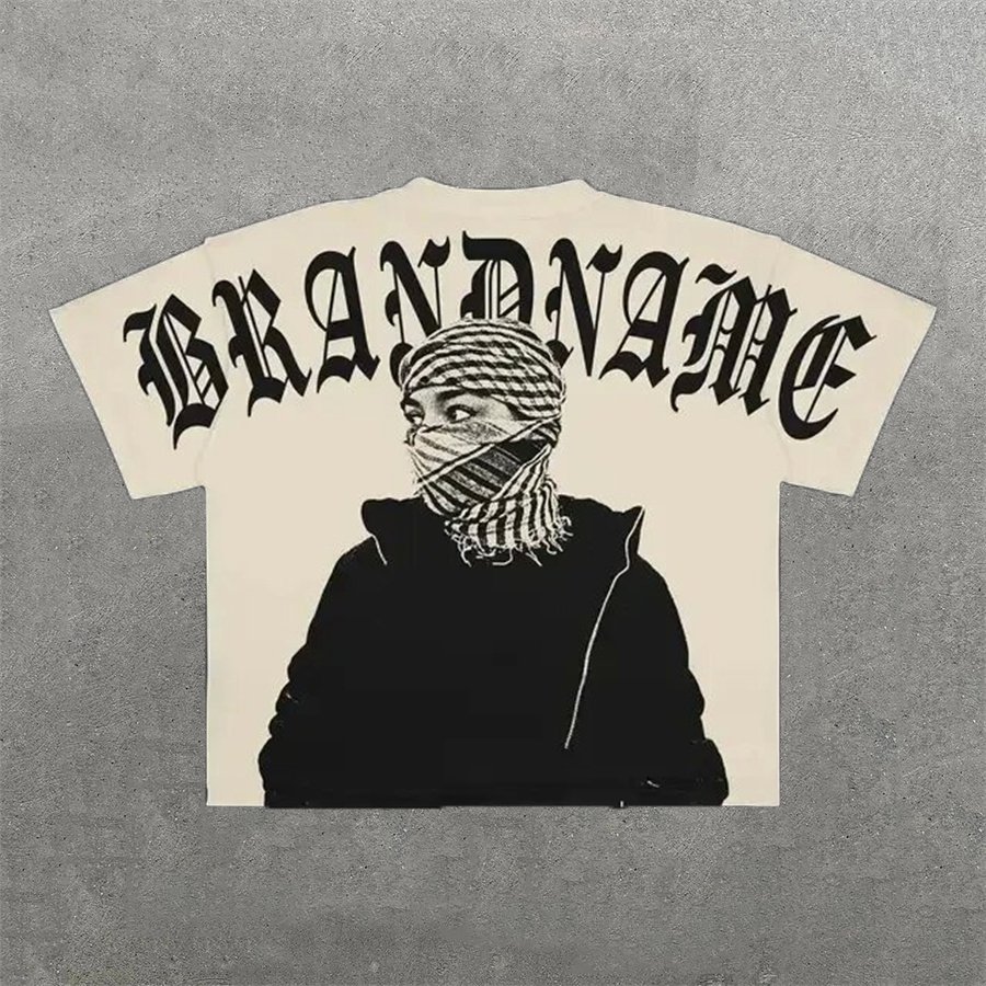 Men's T Shirts Shirt Men Hip Hop Gothic Graphic Print Oversized Cotton Tshirt Punk Short Sleeved Streetwear Casual Tops Tees