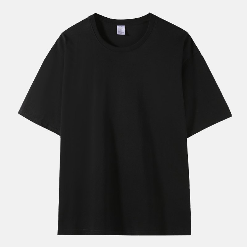 Men's T-shirt Clothing O-neck Solid Color Short Sleeve Loose Casual Trend Top Boxy Fit Streetwear Oversize Plain T-shirt for Men