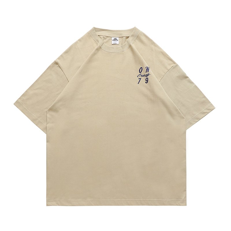 2023 New trendy simple letter printing men's t-shirt loose micro elastic fabric shirts short-sleeved oversized tees