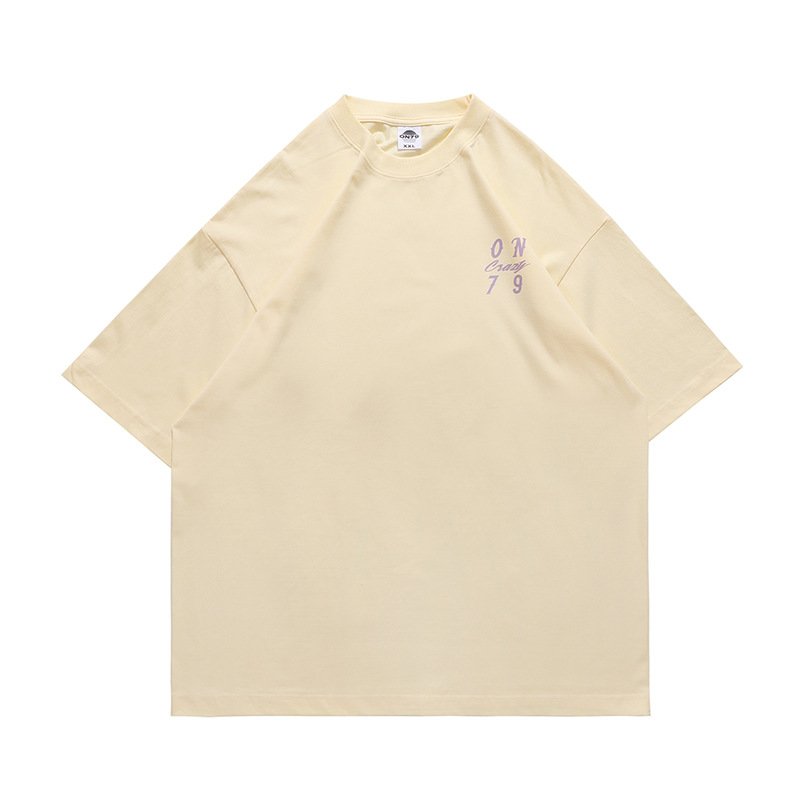 2023 New trendy simple letter printing men's t-shirt loose micro elastic fabric shirts short-sleeved oversized tees
