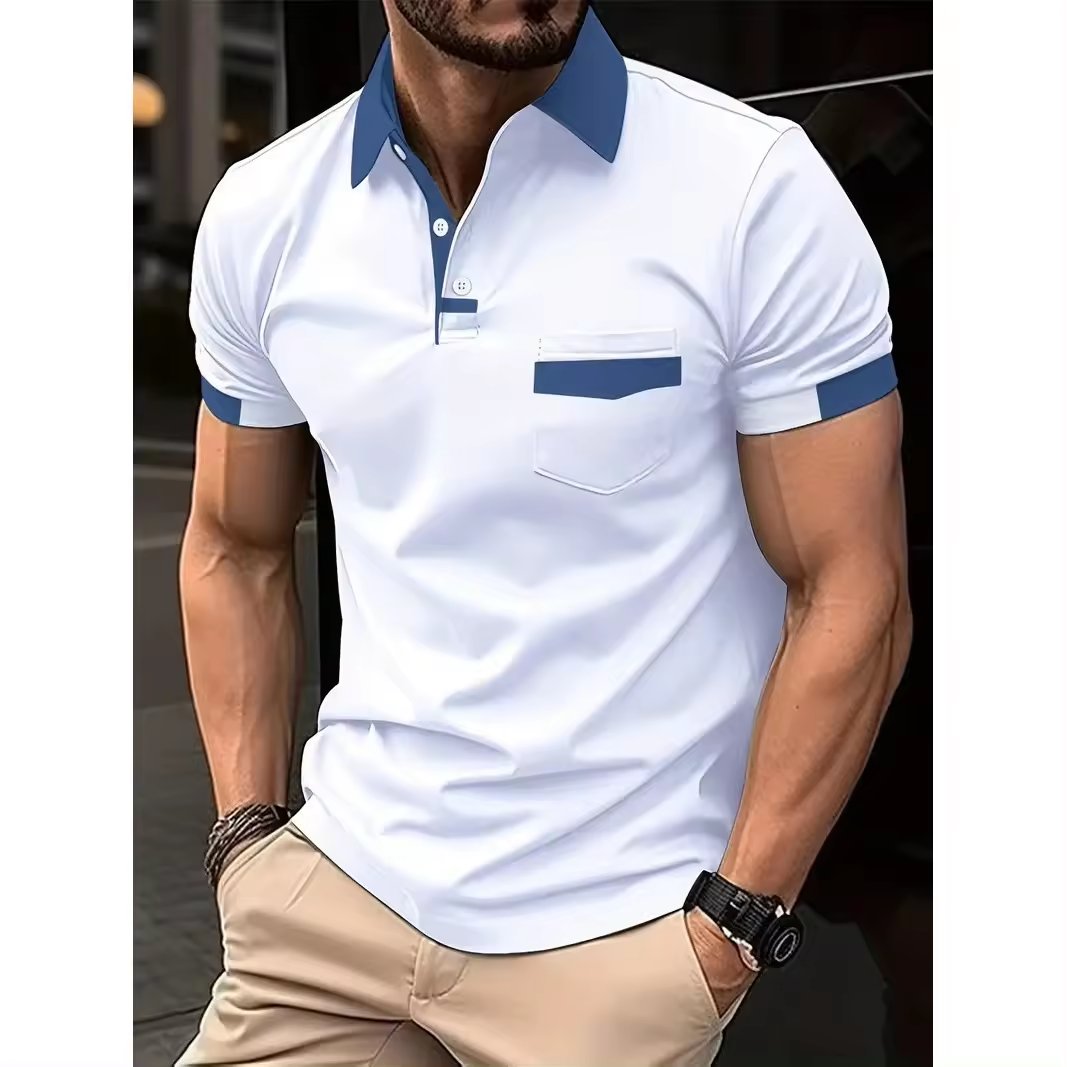 Wholesale Men's Polo Shirts OEM Custom Logo Breathable Short-Sleeved Polo T-Shirt Slim Fit Casual Plain Golf Polo For Men