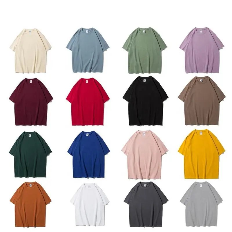 manufacturers for customs clothes drop shoulder screen print t-shirt puff print oversized white tee cotton Men's T-Shirts
