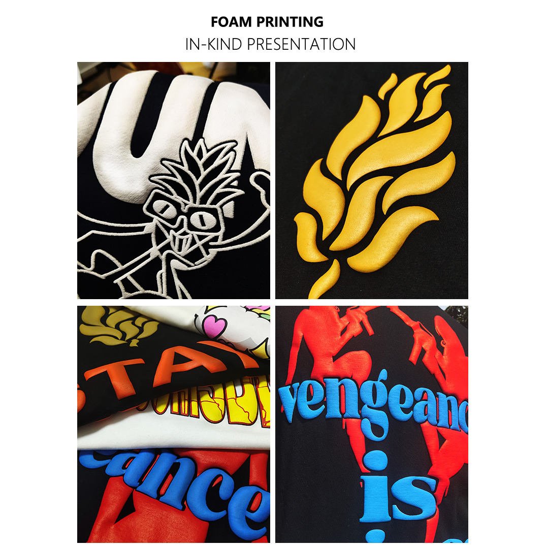 Decheng Streetwear 100% Cotton Polyester Tshirts With Logo Custom Printed Men's Plus Size 3D Puff Print T Shirt