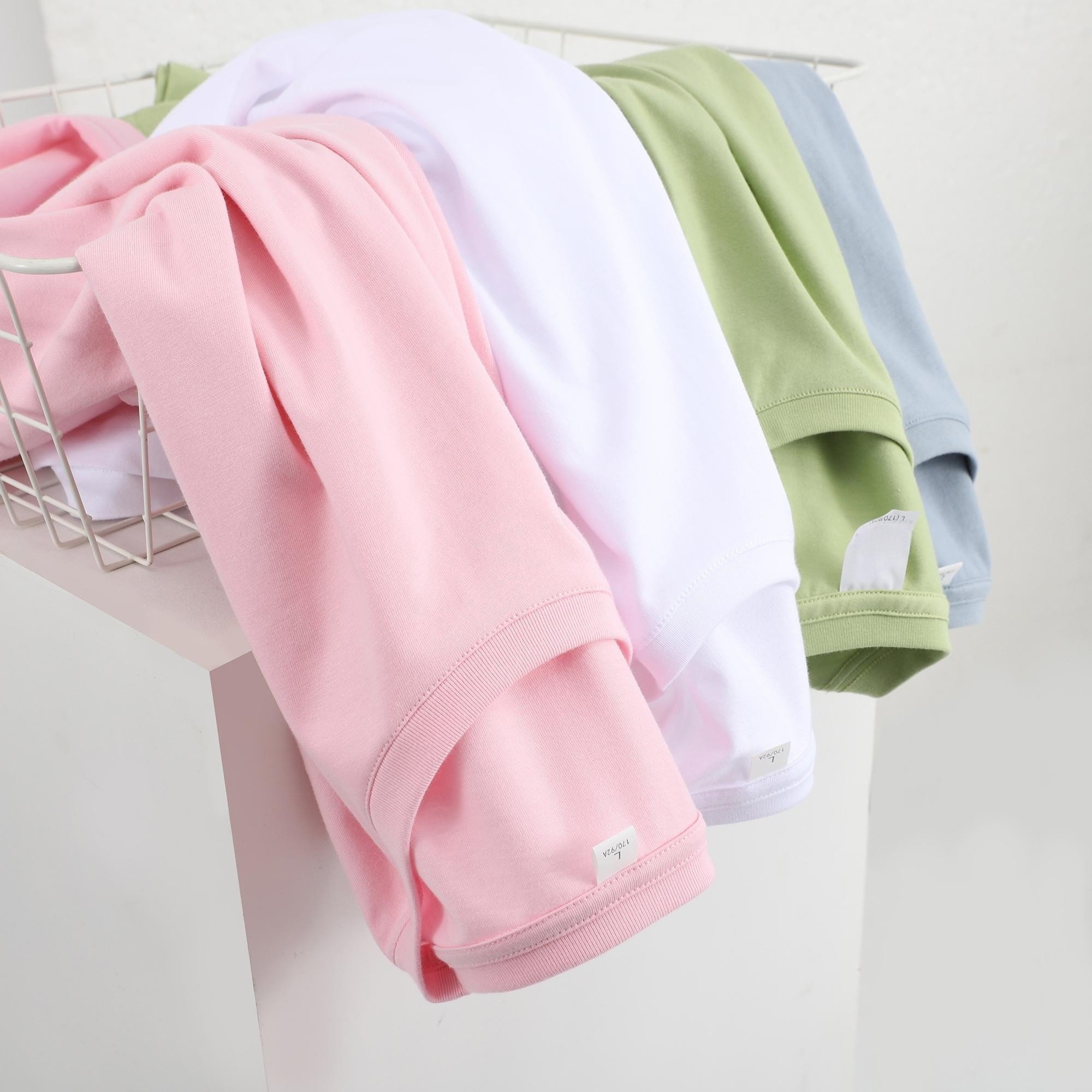 Heavy Weight T Shirt Manufacturer Custom High Quality 250gsm 100% Cotton Tee Shirt Blank Plain Plus Size Men's T Shirts