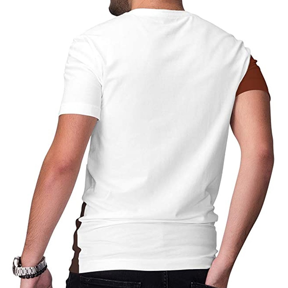 Color Block New Fashion Custom Design Short Sleeved Lightweight Wholesale Cotton Round Neck Men's T Shirt