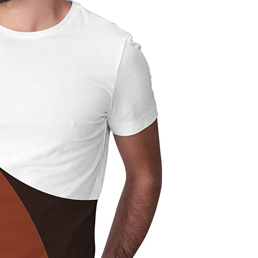 Color Block New Fashion Custom Design Short Sleeved Lightweight Wholesale Cotton Round Neck Men's T Shirt