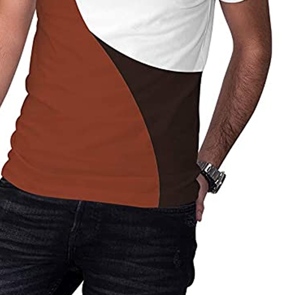 Color Block New Fashion Custom Design Short Sleeved Lightweight Wholesale Cotton Round Neck Men's T Shirt