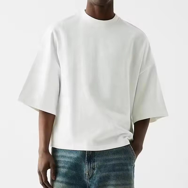 Clothing Manufacturers Custom Summer Street Wear Man Oversized T Shirt Plain Blank Drop Shoulder Half Sleeves Men's T-shirts