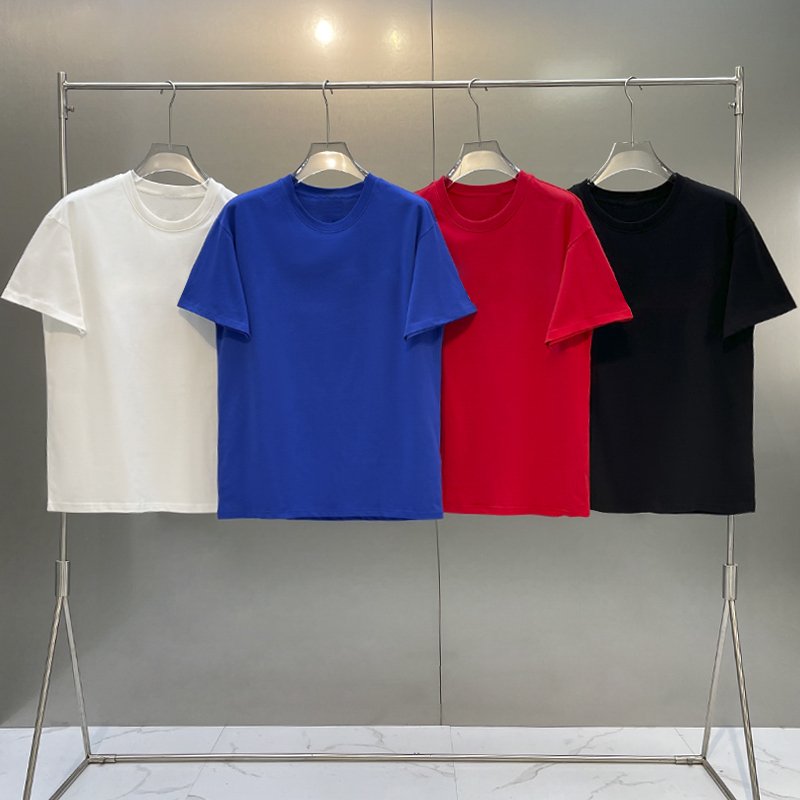 High Quality Custom 100% Cotton T-Shirts Round Neck Multicolor Blank Tops Casual Essentials Basic Plain Clothing Men's T-Shirts