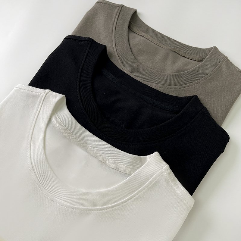 High Quality Custom 100% Cotton T-Shirts Round Neck Multicolor Blank Tops Casual Essentials Basic Plain Clothing Men's T-Shirts