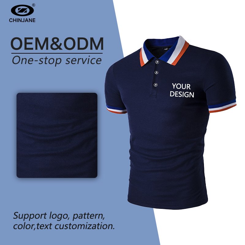 Wholesale Custom Logo Summer Casual Lapel Plus Size T-shirt Plain Color Embroidered Men's Short Sleeve Polo Shirts