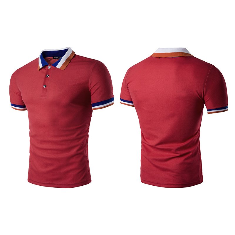 Wholesale Custom Logo Summer Casual Lapel Plus Size T-shirt Plain Color Embroidered Men's Short Sleeve Polo Shirts