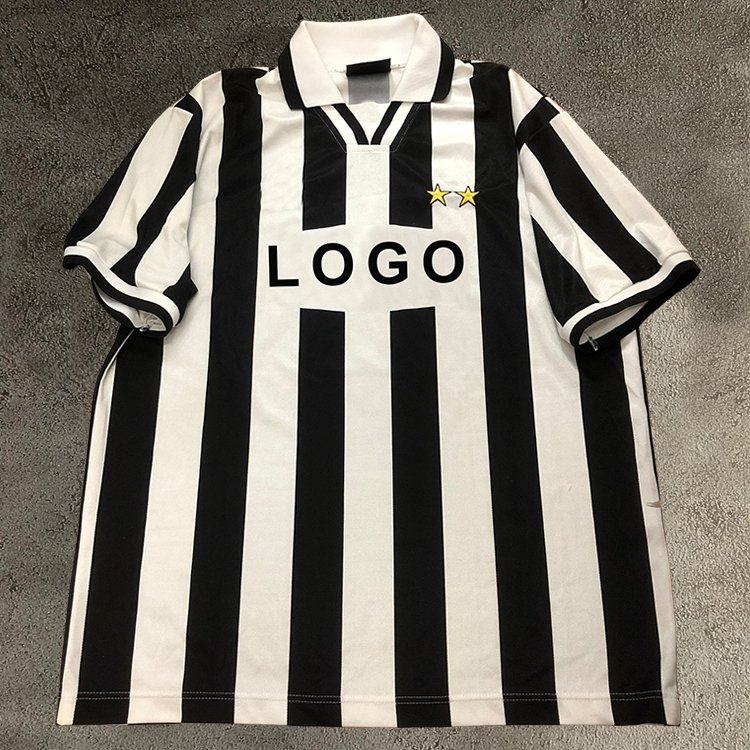 Custom Logo Stripe Retro Club Team Uniform Training Football Shirt Sports Wear Soccer Wear Retro Soccer Jersey Men's T-shirts