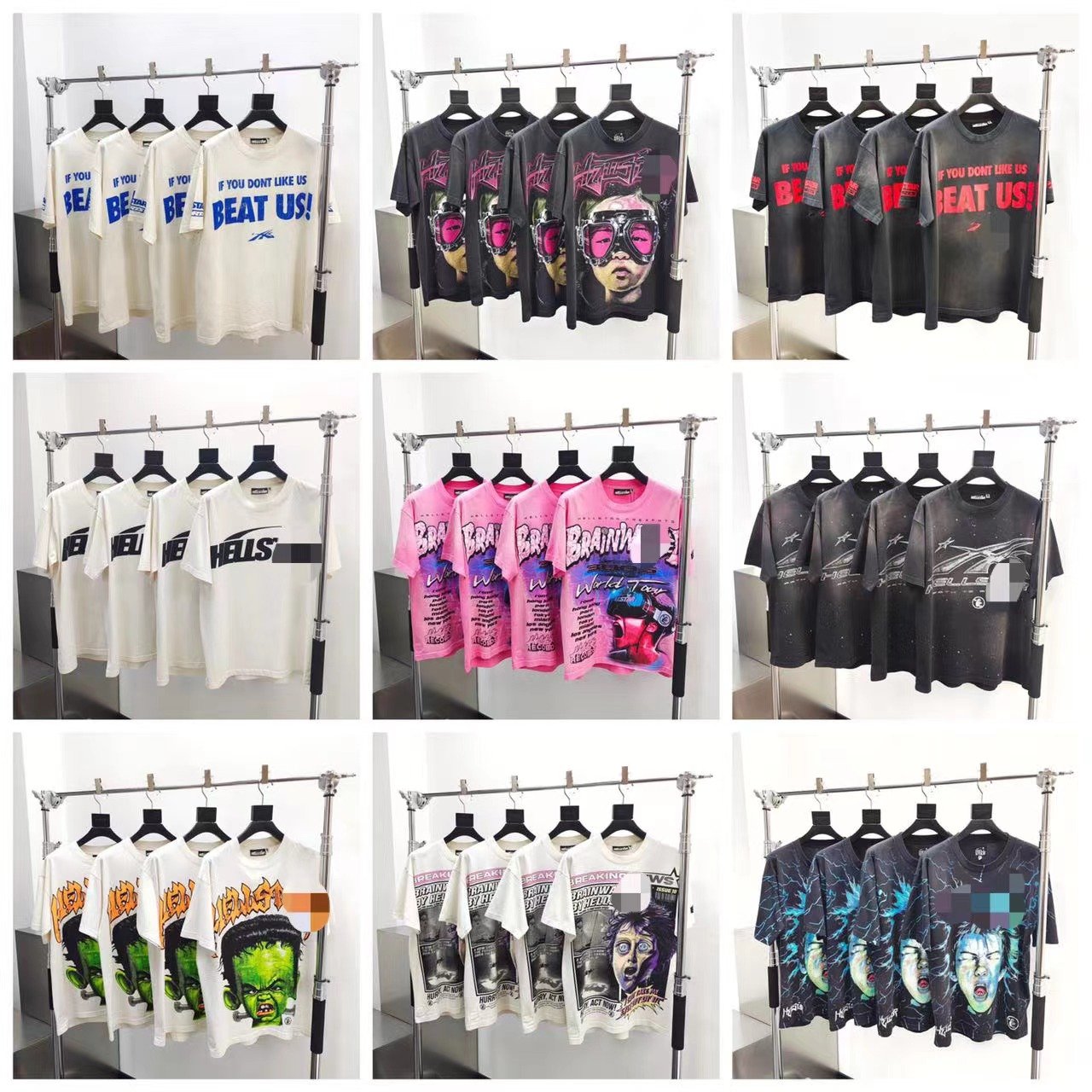 NFC High Quality 100% Cotton Top Quality Original HELL T Shirt Fashion Men'S Heavyweight Wash Print Short Sleeve