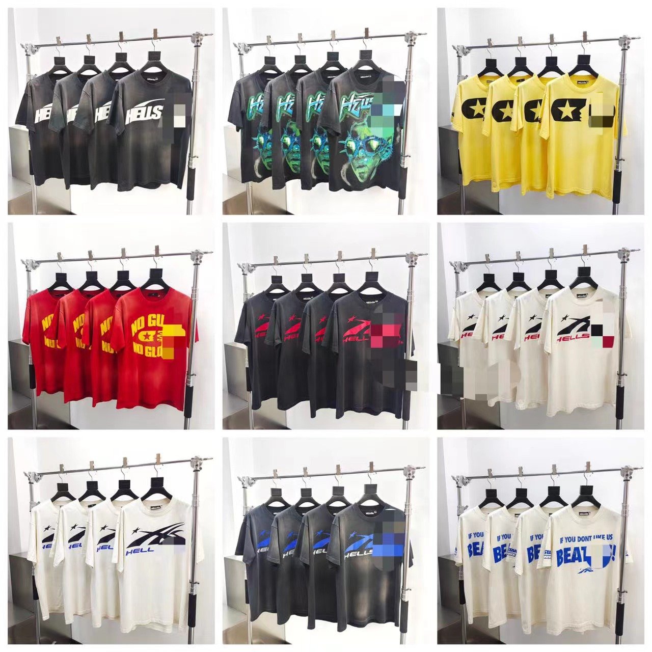 NFC High Quality 100% Cotton Top Quality Original HELL T Shirt Fashion Men'S Heavyweight Wash Print Short Sleeve