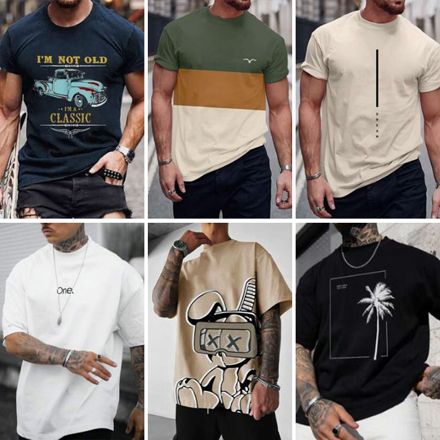 Wholesale inventory of short sleeved men's t-shirts summer fashion top loose and casual men's t-shirts randomly shipped