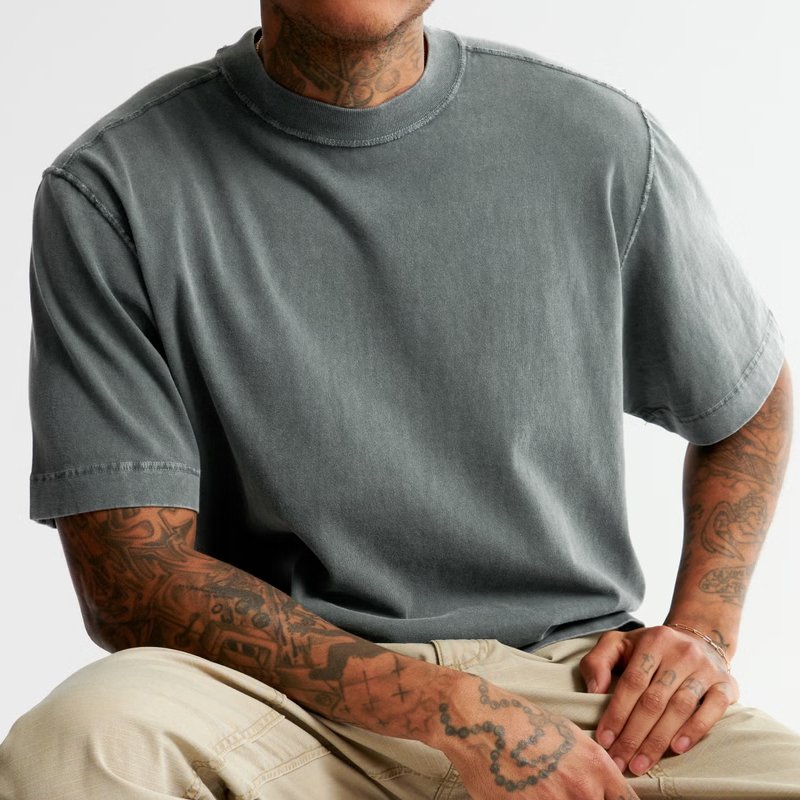 custom Organic high quality t shirt Short Sleeve tshirt for men hemp cotton men t shirts solid Fitted tee Summer men's t shirts