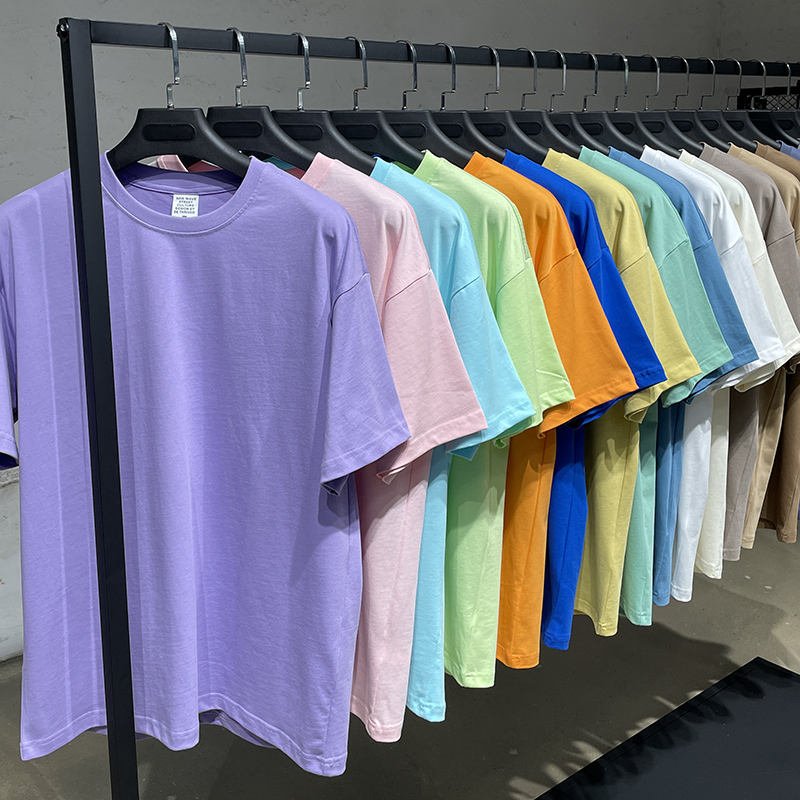 230G 100% cotton Custom DTG Printing Plain tshirts New Fashion Casual mens fitted blank t-shirts Wholesale