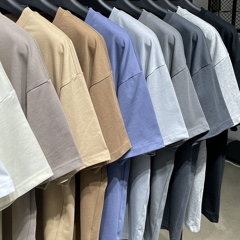230G 100% cotton Custom DTG Printing Plain tshirts New Fashion Casual mens fitted blank t-shirts Wholesale