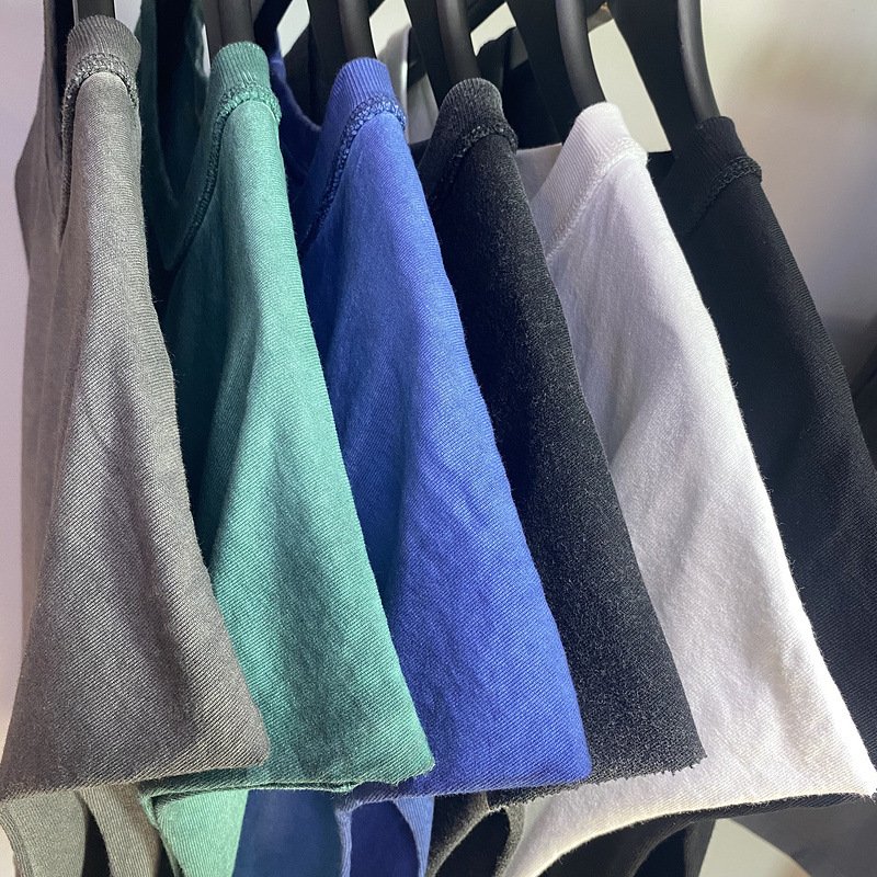 2023 Custom 250 gsm Summer Waffle Vintage Washed men's Casual Gym Tank Top Vest Wholesale