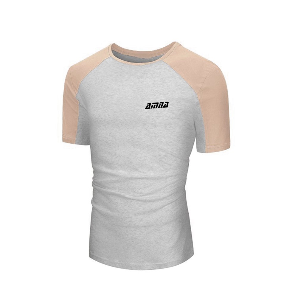 Street Wear Men's T Shirt Slim Fit Yellow Color Pullover Adult Men T Shirt