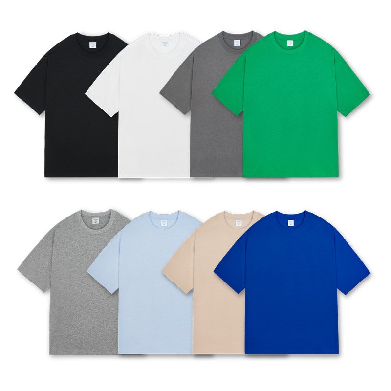 Summer men custom embroidery logo plain 240 gsm tshirt 100% cotton short sleeve round neck men's t-shirt