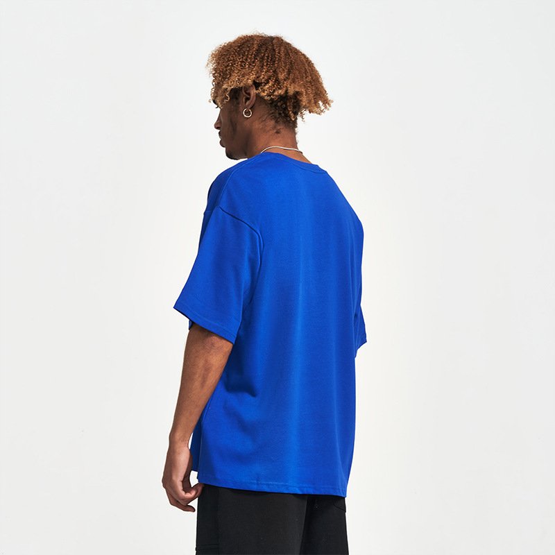 Summer men custom embroidery logo plain 240 gsm tshirt 100% cotton short sleeve round neck men's t-shirt